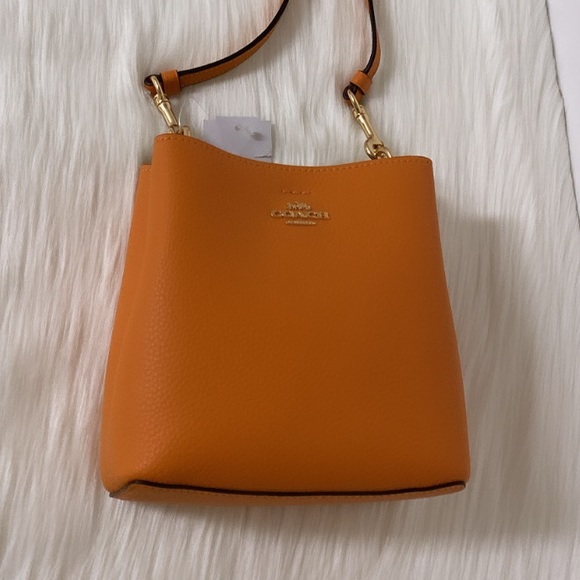 NWT💃Coach MINI Town Bucket Bag Candied Orange - Picture 5 of 9
